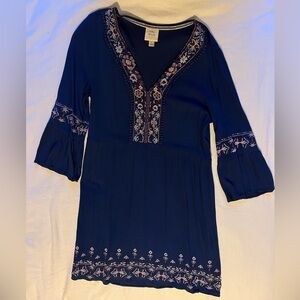 L Knox Rose Navy Flowy Dress